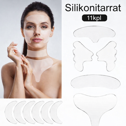 Silikoniset kasvoteipit – uudelleenkäytettävä hoitosetti kasvoille ja dekolteelle