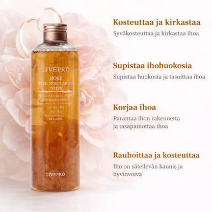 Ruusun kasvovesi & hoitoessenssi 200 ml – kosteuttava rose toner kasvoille