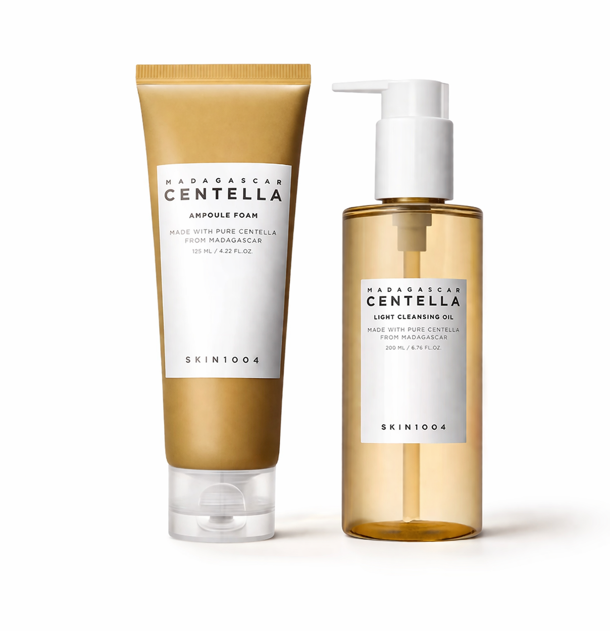 SKIN1004 Centella Double Cleansing Duo - Light Cleansing Oil 200ml & Ampoule Foam 125ml