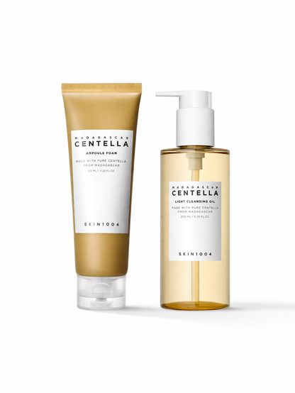 SKIN1004 Centella Double Cleansing Duo - Light Cleansing Oil 200ml & Ampoule Foam 125ml