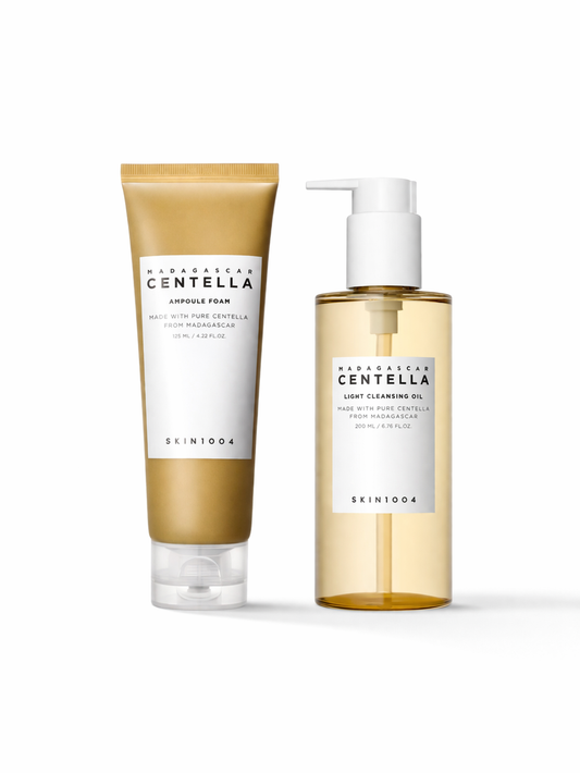 SKIN1004 Centella Double Cleansing Duo - Light Cleansing Oil 200ml & Ampoule Foam 125ml