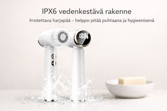 Vedenkestävä sähköinen silikoninen kasvojen puhdistusharja Facial Cleansing 6 in 1
