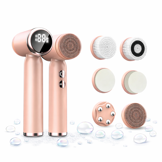 Vedenkestävä sähköinen silikoninen kasvojen puhdistusharja Facial Cleansing 6 in 1