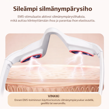 Sähköinen Silmänympäryshoitolaite EMS & Punavalo – Tummat Silmänaluset & Juonteet