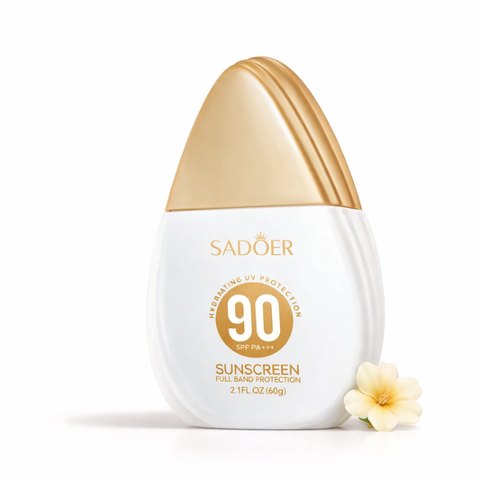 SADOER aurinkovoide SPF 90+ – kevyt ja nopeasti imeytyvä aurinkosuoja kasvoille ja vartalolle