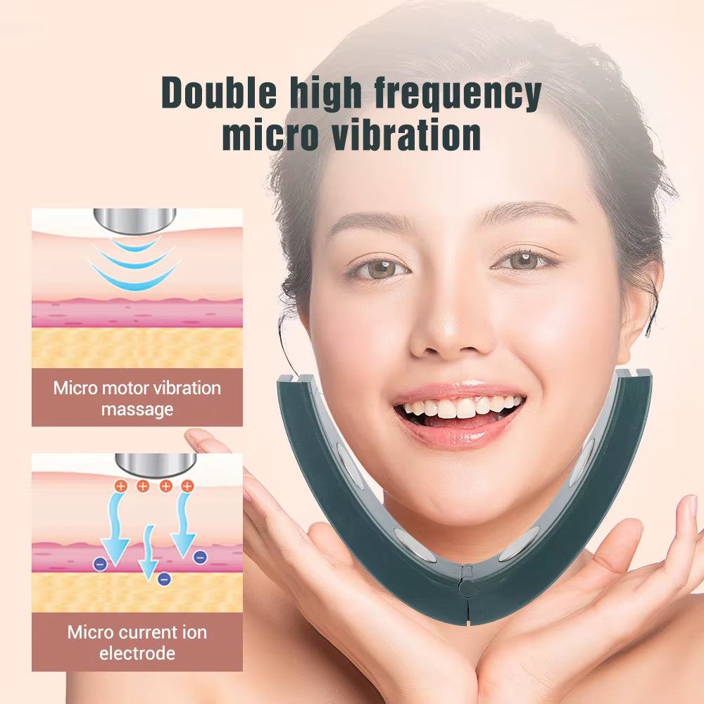Electric V-Face Face Lift Device 6Mode Heated Skin Rejuvenation Double Chin V Face Vibration Massager Wireless Remote Control