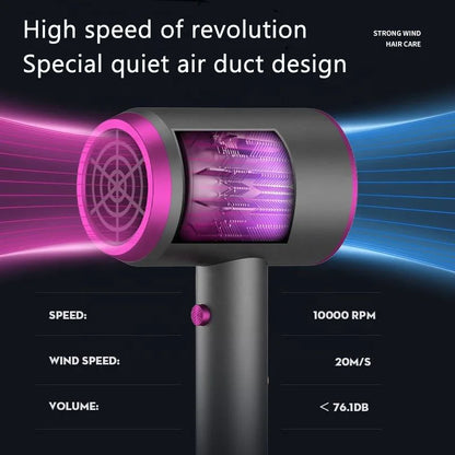 High-Speed Electric Turbine Air Blower Low Noise Constant Temperature Fast Drying Portable Negative Ion Hair Dryer