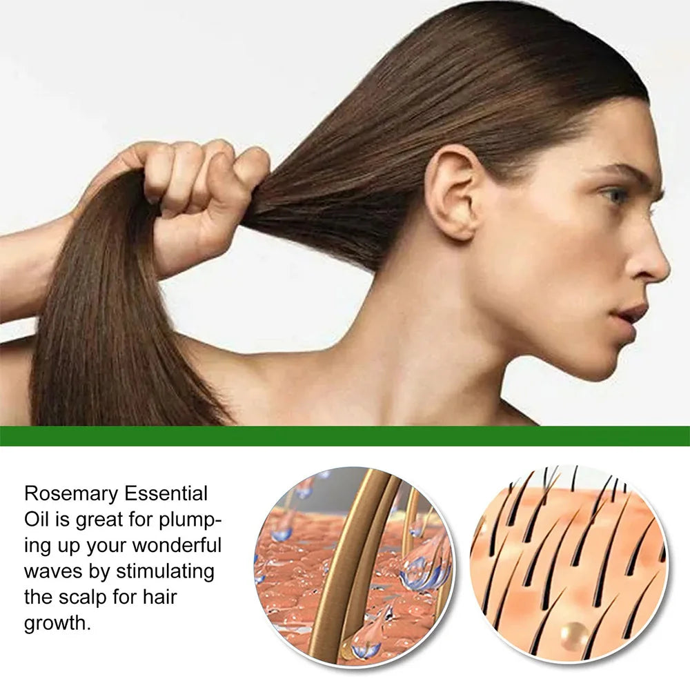 Rosemary Hair Care Essential Oil Moisturizes Nourish the Scalp Soft Glossy Prevent Hair Dryness Split Organic Hair Care Products
