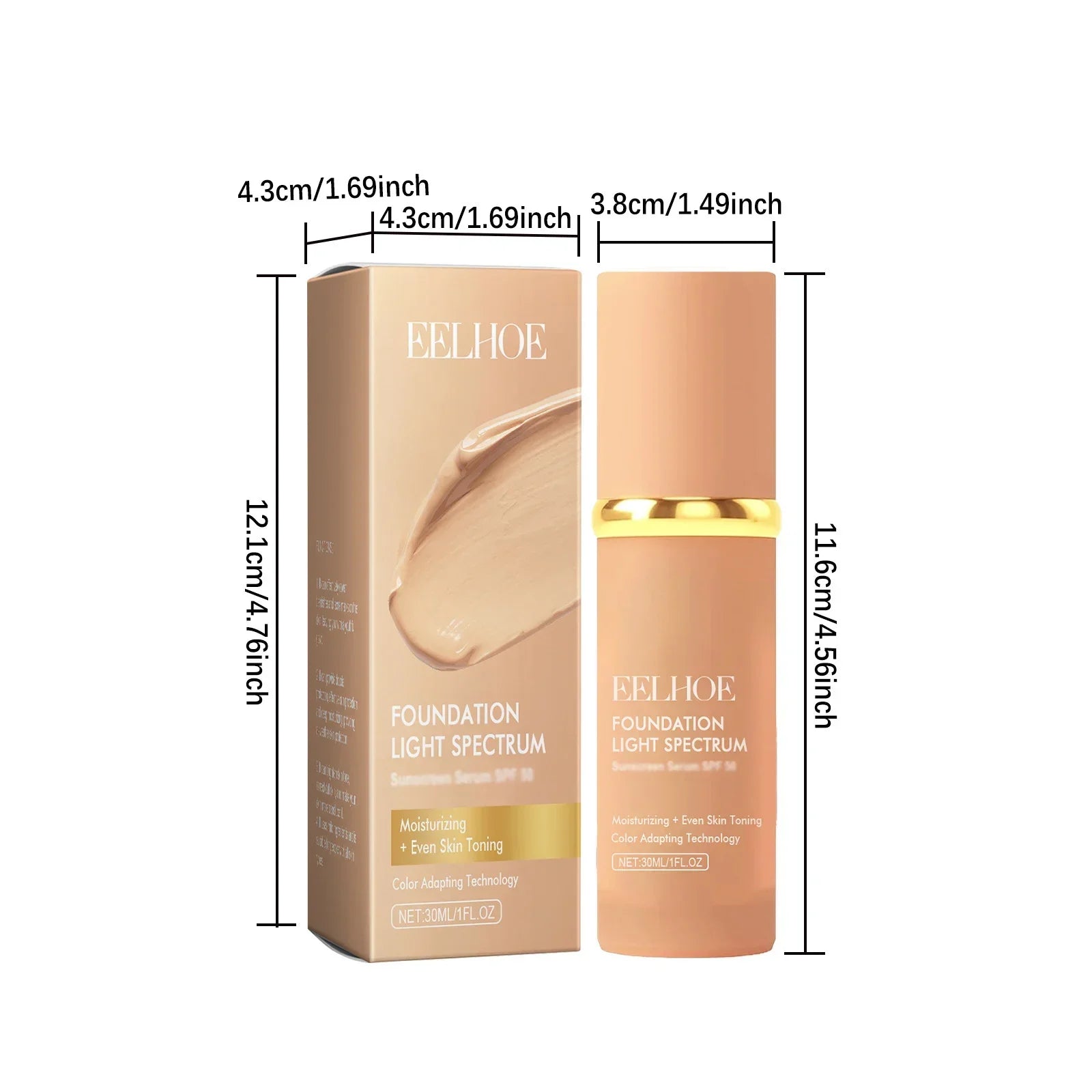 1Stick4-In-1 Foundation Liquid Coverage Concealer Long-Lasting Waterproof Professional Concealing for Dark Circles