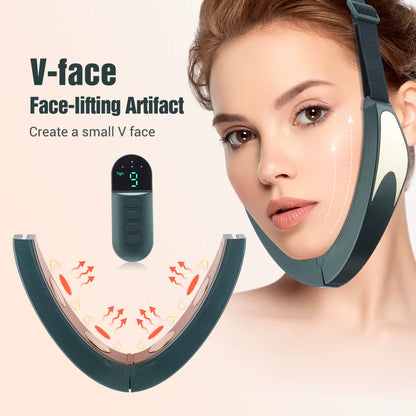 Electric V-Face Face Lift Device 6Mode Heated Skin Rejuvenation Double Chin V Face Vibration Massager Wireless Remote Control