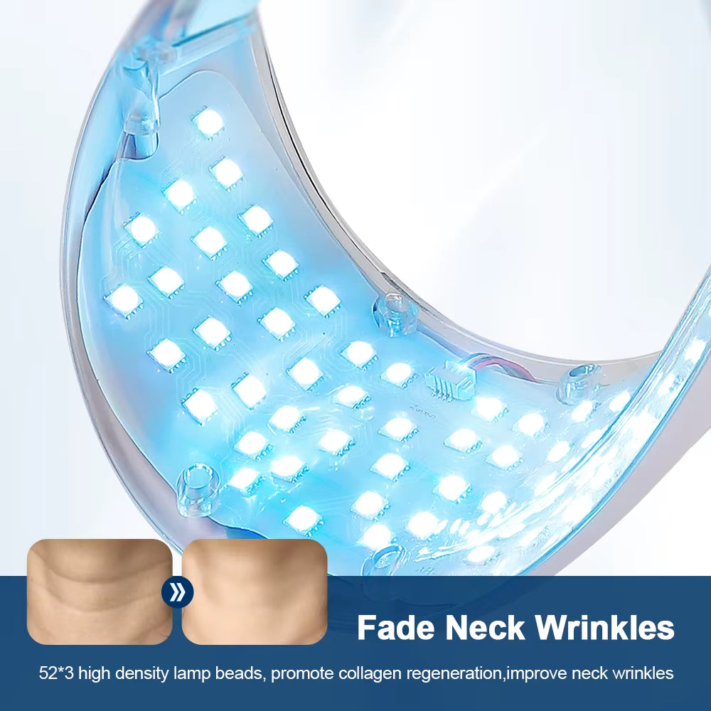 Neck LED Mask 7 Colors Photon Anti-Wrinkle Skin Brightening Neck Beauty Mask Skin Tightening Neck Wrinkle Remover Skin Care