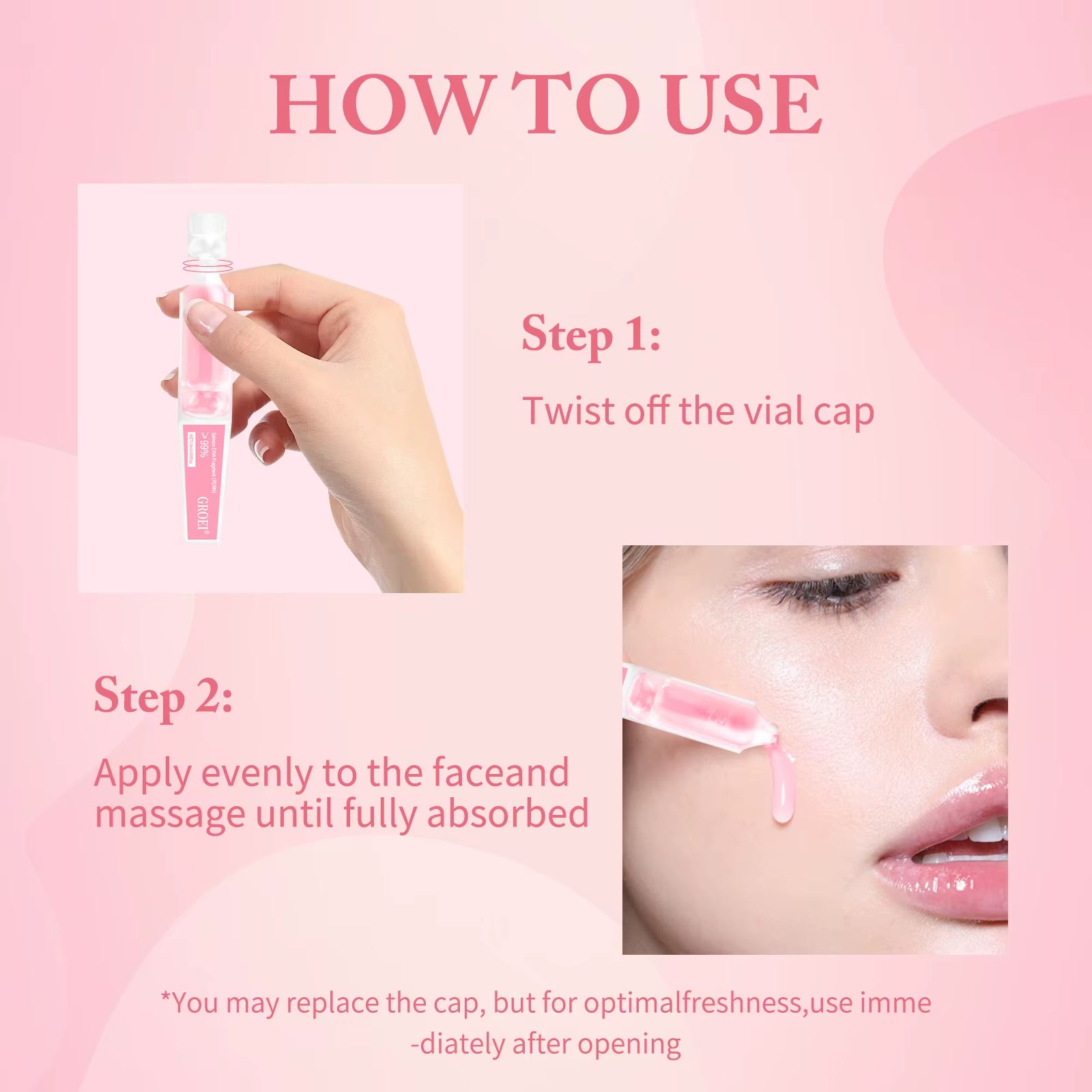10Pcs/Box PDRN Serum Moisturizing Repairs Brightens Reduces Sagging Skin Care Essence Benefits anti Aging Facial Treatment