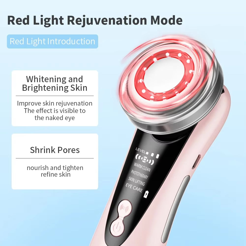 Microcurrent EMS Face Lift Beauty Device LED Red Blue Light Skin Rejuvenation Tightening Electric Facial Massager Wrinkle Remove