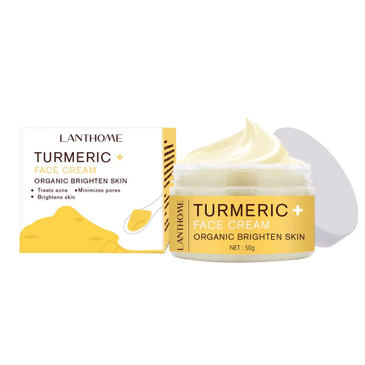 50Ml Turmeric Face Cream Skin Whitening Brighten the Skin Shrink Pores Treat Acne Moisturizing Facial Cream for All Skin Types