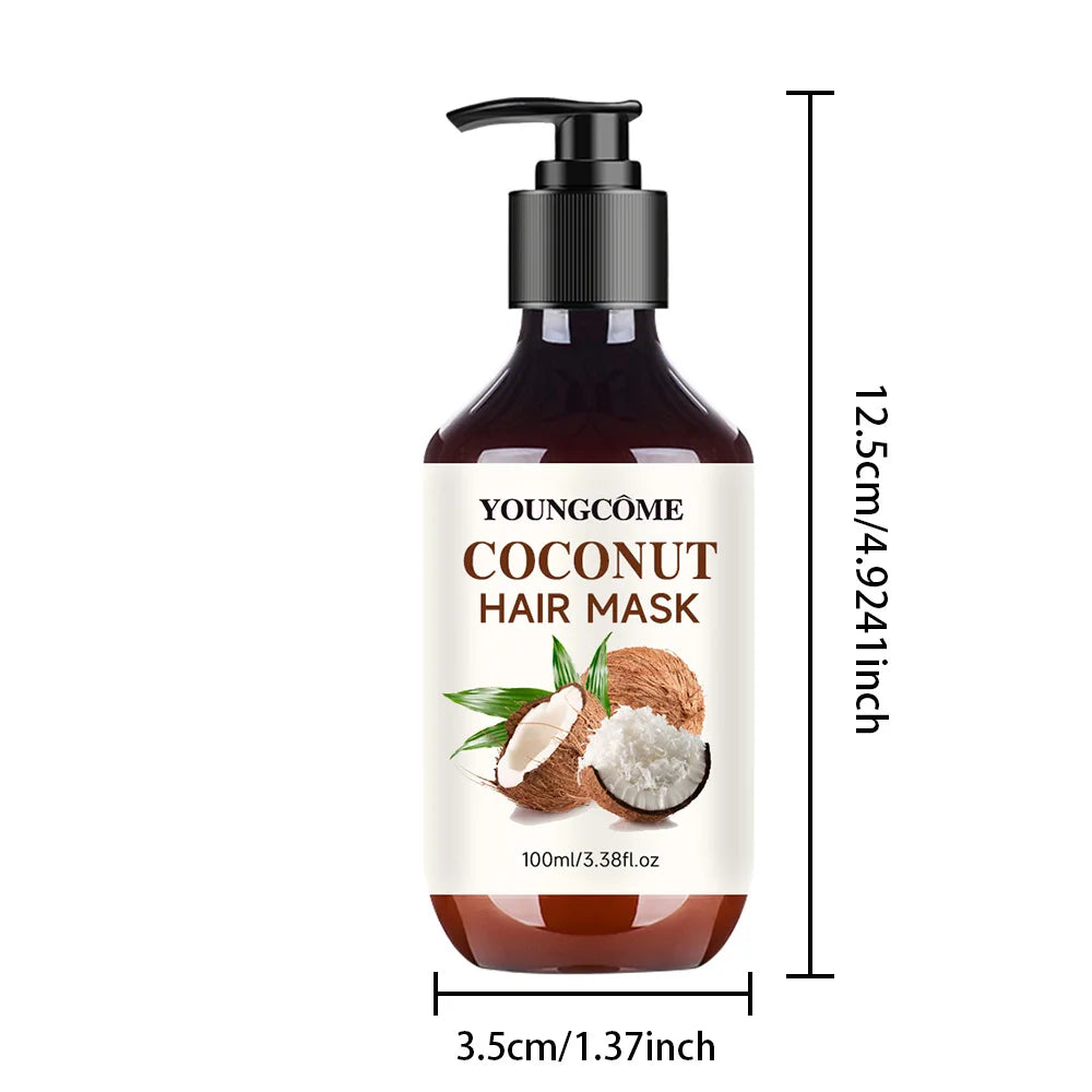 Coconut Keratin Hair Mask Improve Dryness Frizzy Enhance Collagen Moisturizing Hair Straighten Dye Perm Hair Damage Repair Cream