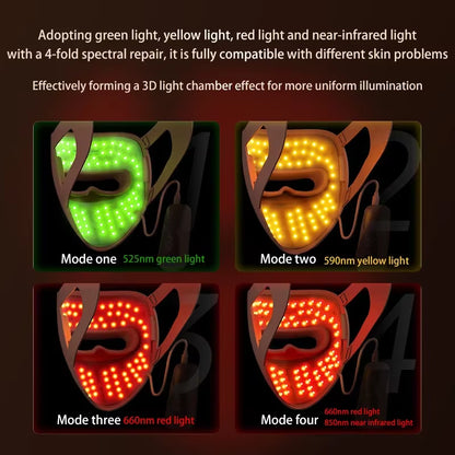 4 Color Light Facial Led Mask Red Light Therapy 320 Beads Face Photon Light Skin Rejuvenation anti Wrinkle anti Acne Beauty Care