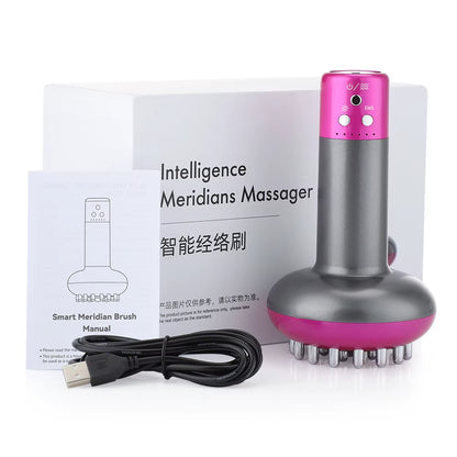 Electric Massage Meridian Brush anti Cellulite Guasha Body Massager Red Light Microcurrent Vibration Lymphatic Drainage Machine