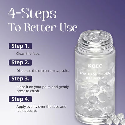 Korean Hyaluronic PDRN Orb Serum Spherical Particles Beads Face Essence Deep Hydration Salmon DNA Plumping Firming Moisturizer