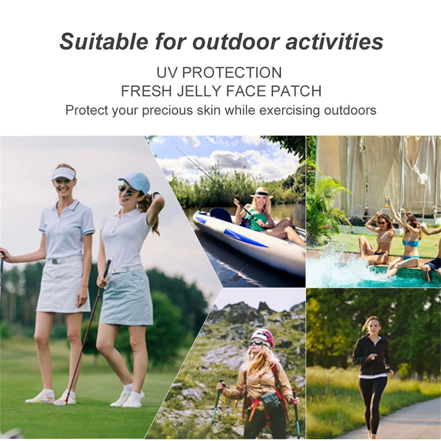 5/10 Pairs Sunscreen Face Patches Golf Sunscreen Anti-Sweat Moisturizing Sun Protection Stickers for Summer Outdoor Activities