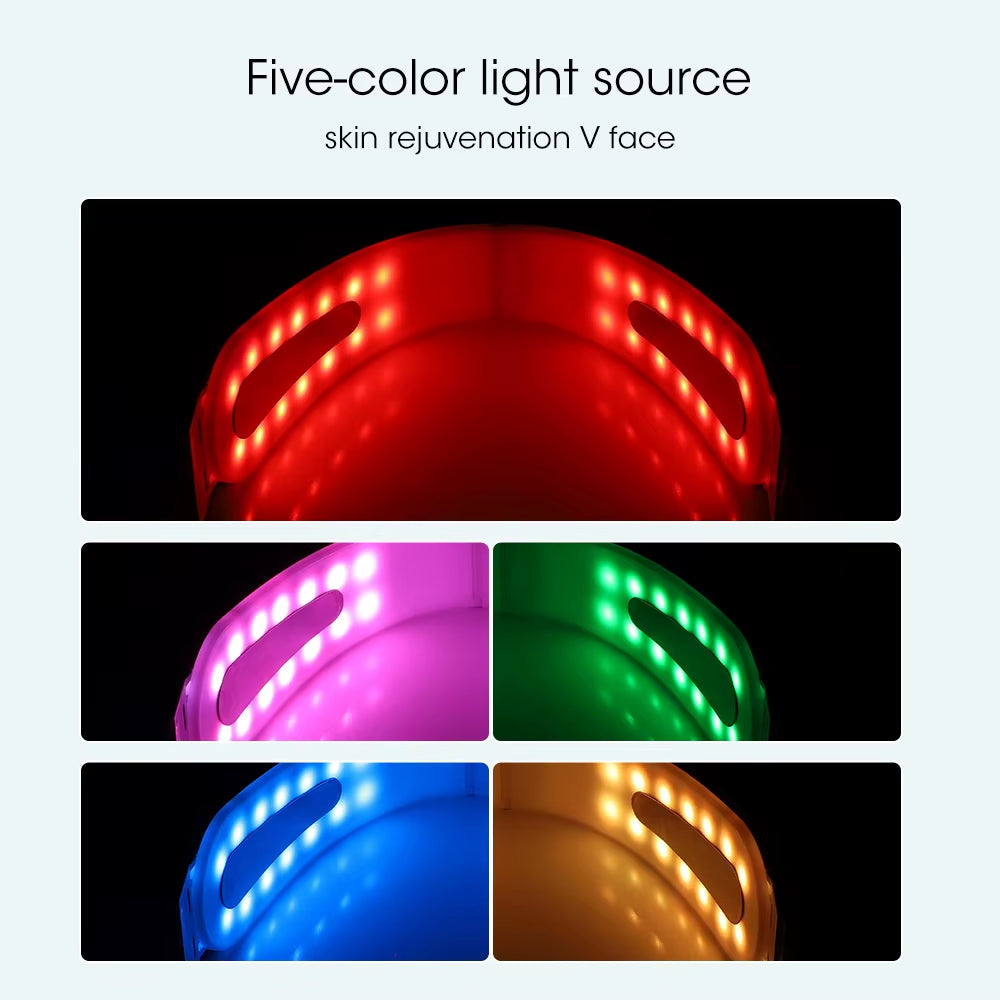 Facial Lifting Device LED Photon Therapy Facial Slimming Vibration Massager Facial Heated Double Chin V Face Vibration Massager