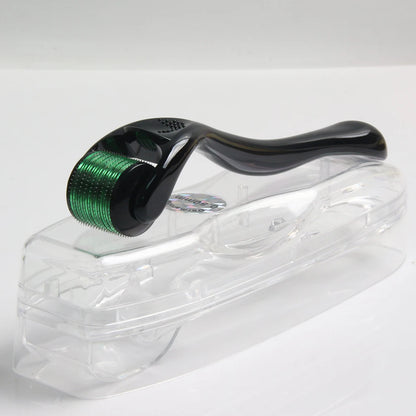 1Pcs/Box Black Green Derma Roller 540 Pin Derma Roller Microneedling Roller for Face, Beard Growth - Includes Free Storage Case