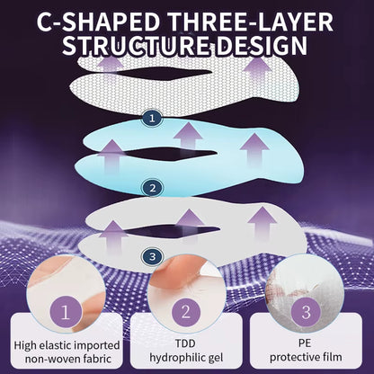 Letter C Design Gel Moisturizing Eye Patches for Dry Skin Hydrating Eye Mask 5 Pairs